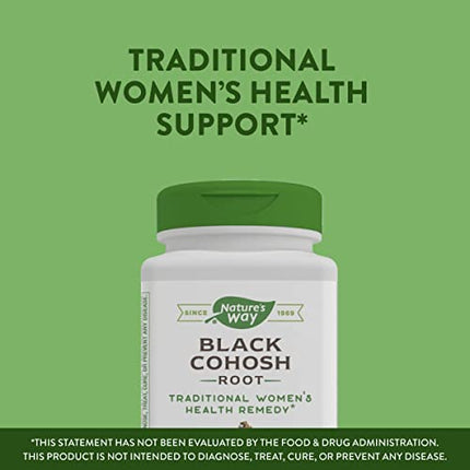 Nature's Way Black Cohosh Root, Traditional Support for Women's Health*, Non-GMO Project Verified, 180 Capsules in India