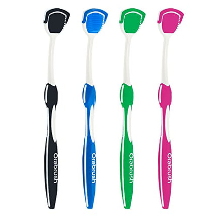 Buy Orabrush Tongue Cleaner, Helps Cure Bad Breath, Bonus Pack- 4 Tongue Cleaners Included-Colors May Vary India