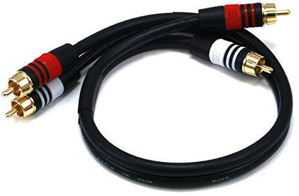 Buy Mono 1.5ft Premium 2 RCA Plug/2 RCA Plug M/M 22AWG Cable - Black - (105346) in India India