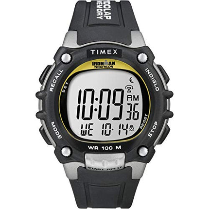 Timex Men's T5E231 Ironman Classic 100 Black/Yellow Resin Strap Watch in India