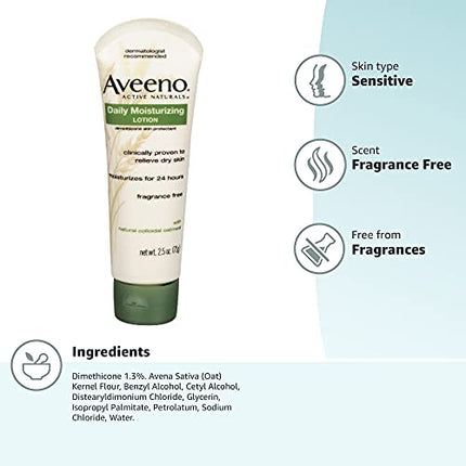 Aveeno Daily Moisturizing Lotion , 2.5 Ounce (Pack of 3) in India