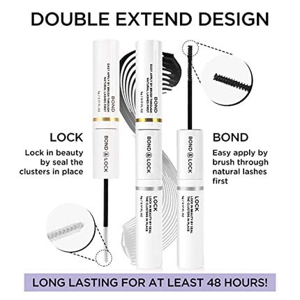 BEYELIAN Lash Bond and Seal, Cluster Lash Glue for Individual Cluster Lashes DIY Eyelash Extensions Latex Free Aftercare Sealant with Mascara Wand Super Strong Hold 48 Hours in India