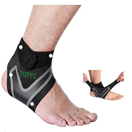 1 Pair- TOPPU Ankle Brace Ankle Support for Women & Men, Ankle Wrap for Sprained Ankle, Plantar Fasciitis&Achilles Tendonitis, Ankle Injury Recovery from Sports, Adjustable Strap for Ankles, 1 Size Fits Most(Pls buy Genuine)