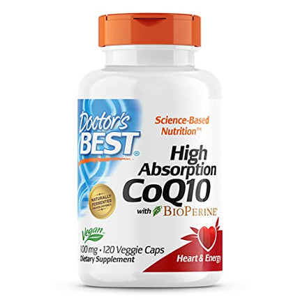 Doctor's Best High Absorption CoQ10 with Bioperine, Heart Health And Energy Production, Non-GMO, Gluten And Soy Free, Vegan, 100 Mg, 120 count in India