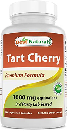 Best Naturals Tart Cherry Extract 1000 mg (Non-GMO) Veggie Capsules - Promotes Healthy Uric Acid Levels Within Normal Range, Healthy Joint Function & Promotes Healthy Sleep Cycle, 120 Count