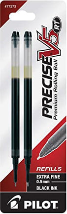 Buy Pilot Precise V5 RT Liquid Ink Retractable Rollerball Pen Refills, 0.5mm, Extra Fine Point, Black Ink, Pack of 12 in India India