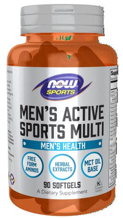 NOW Sports Nutrition, Men's Extreme Sports Multi with Free-Form Amino Acids, ZMA®, Tribulus, MCT Oil, and Herbal Extracts, 90 Softgels in India