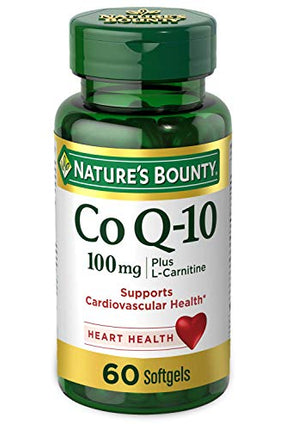 CoQ10 by Nature's Bounty, Dietary Supplement, Supports Heart Health, 100mg Plus L-Carnitine, 60 Softgels in India
