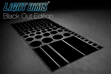 LIGHT DIMS Black Out Edition - Light Blocking LED Covers Routers, Electronics and Appliances and More. Blocks 100% of Light, in Retail Packaging.