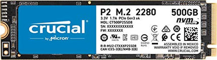 Crucial P2 500GB 3D NAND NVMe PCIe M.2 SSD Up to 2400MB/s - CT500P2SSD8 in India