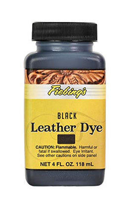 Fiebing's Leather Dye - Alcohol Based Permanent Leather Dye - 4 oz - Black