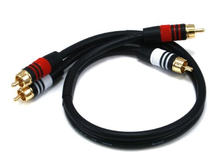 Buy Mono 1.5ft Premium 2 RCA Plug/2 RCA Plug M/M 22AWG Cable - Black India