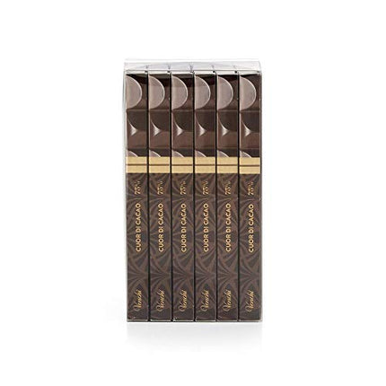Venchi - Bundle of 6 Extra Dark 75% Chocolate Bar, 21.16oz - 3.52oz each bar - Gluten Free - Vegan - Family Pack