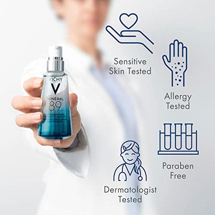 Vichy Mineral 89 Hyaluronic Acid Face Serum, Facial Gel Moisturizer and Pure Hyaluronic Acid Hydrating Serum for Sensitive or Dry Skin, 1.01 Fl Oz (Pack of 1)
