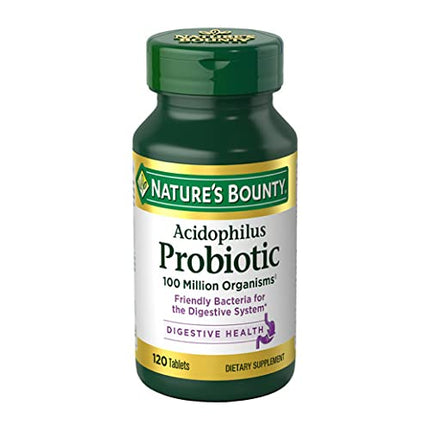 Acidophilus Probiotic by Nature's Bounty, Dietary Supplement, For Digestive Health, 120 Tablets (Packaging May Vary) in India