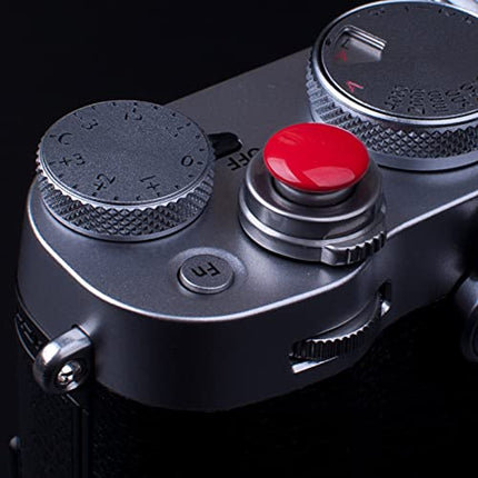 VKO Red Soft Metal Shutter Release Button Compatible with Fujifilm X-T4 X-T30 X-T3 X-T2 X100F X-T20 X-PRO2 X-PRO3 X-E3 X30 X100T X100S RX10 IV M9 M10 Camera 11mm Concave 10mm Convex Surface(2 Pack)