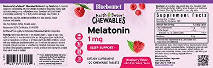 Bluebonnet Nutrition Earth Sweet Chewables Melatonin, Raspberry 120 Chews 1 mg in India