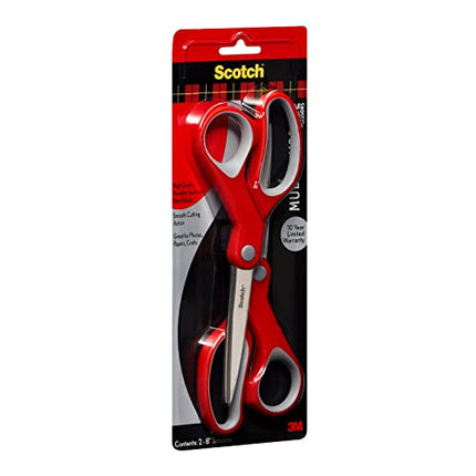Scotch 8" Multi-Purpose Scissors, 2-Pack, Great for Everyday Use (1428-2)