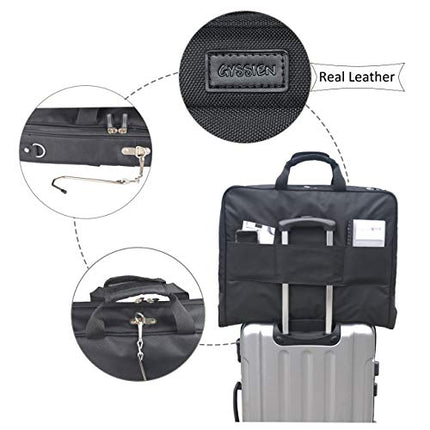 Foldable Carry On Garment Bag Fit 3 Suits, 44-inch Suit Bag for Travel and Business Trips with Shoulder Strap