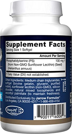 Buy Jarrow Formulas PS100 Phosphatidylserine 100 mg Non-GMO, Soy-Free - 60 Softgels India