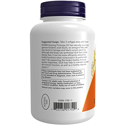 NOW Supplements, Evening Primrose Oil 500 mg with Naturally Occurring GLA (Gamma-Linolenic Acid), 250 Softgels