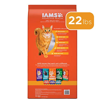 IAMS PROACTIVE HEALTH Adult Healthy Dry Cat Food with Chicken Cat Kibble, 22 lb. Bag
