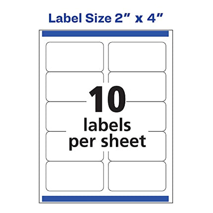Buy Avery Shipping Address Labels, Laser Printers, 250 Labels, 2x4 Labels, Permanent Adhesive, TrueBlock (5263) India