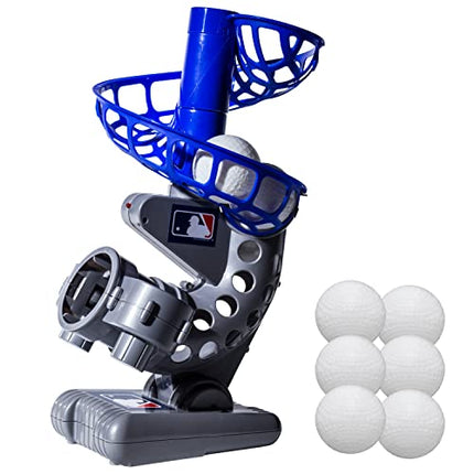 Franklin Sports MLB Kids Electronic Baseball Pitching Machine - Automatic Youth Pitching Machine with (6) Plastic Baseballs + Plastic Bat Included - Perfect Youth Baseball Toy for Kids Ages 3+