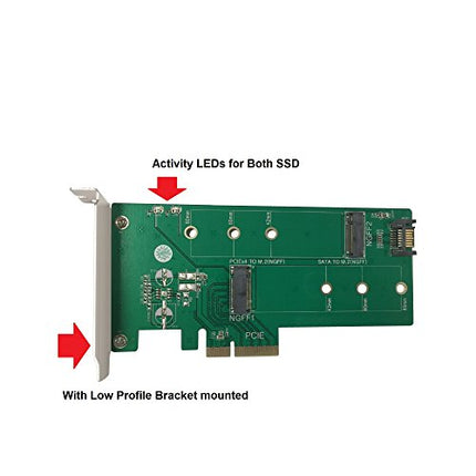 Buy Vantec M.2 NVMe + M.2 SATA SSD PCIe x4 Adapter (UGT-M2PC200), Green in India India