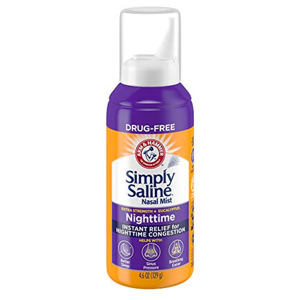 ARM & HAMMER Simply Saline Nighttime Nasal Mist 4.6oz- Instant Relief for SEVERE Congestion- One 4.6oz Bottle in India