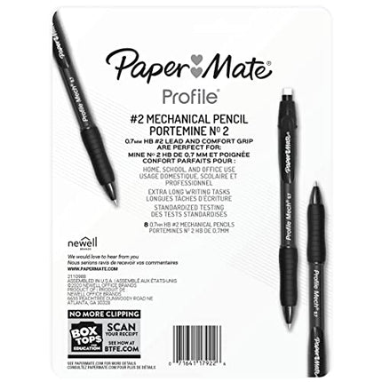 Paper Mate Profile Mech Mechanical Pencil Set, 0.7mm 2 Pencil Lead, Great for Home, School, Office Use, Assorted Barrel Colors, 8 Count in India