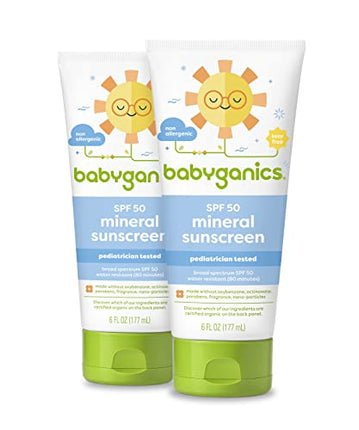 Babyganics SPF 50 Baby Sunscreen Lotion UVA UVB Protection | Water Resistant |Non Allergenic, 6 Fl Oz (Pack of 2) in India