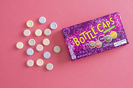 Bottle Caps, The Soda Pop Candy, Cherry, Grape, Root Beer & Orange Flavors, 5 Ounce Movie Theater Candy Box (Pack of 10)