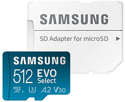 Buy SAMSUNG EVO Select Micro SD-Memory-Card + Adapter, 512GB microSDXC 130MB/s Full HD & 4K UHD, UHS in India