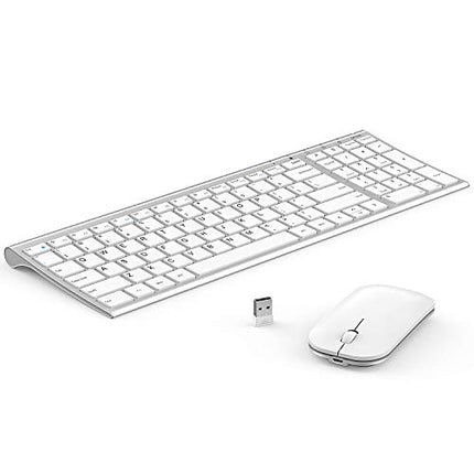 Buy Wireless Keyboard Mouse, Seenda Ultra Thin Small Rechargeable Keyboard and Mouse Set with Number in India.