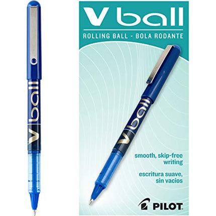 Buy PILOT VBall Liquid Ink Rolling Ball Stick Pens, Fine Point, Blue Ink, 12-Pack (35113) India