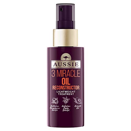 Aussie 3 Miracle Hair Oil Reconstructor with Macadamia Hair Oil for Damaged Hair 100 ml