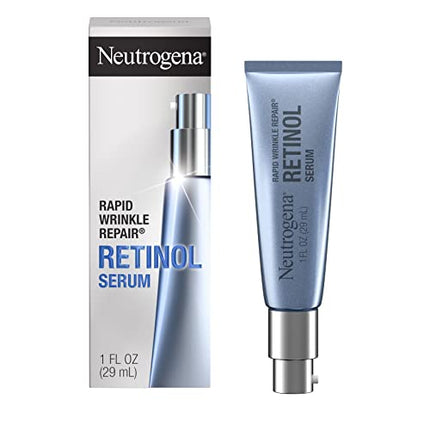Neutrogena Rapid Wrinkle Repair Retinol Face Serum, Daily Anti-Aging Serum for Face with Retinol And Hyaluronic Acid to Fight Fine Lines, Wrinkles, And Dark Spots, 1 fl. oz