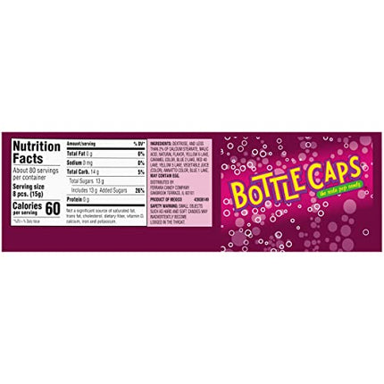 Bottle Caps, The Soda Pop Candy, Cherry, Grape, Root Beer & Orange Flavors, 1.77 Ounce Rolls (Pack of 24)