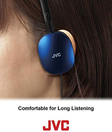 Buy JVC Black Flat and Foldable Colorful Flats On Ear Headphone with 3.94 foot Gold Plated Phone Slim Plug HAS160B India