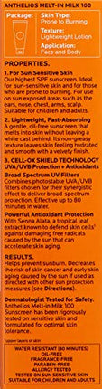 La Roche-Posay Anthelios Melt-in Milk Body & Face Sunscreen Lotion Broad Spectrum SPF 100, Oxybenzone & Octinoxate Free, Sunscreen for Kids, Adults & Sun Sensitive Skin, Unscented, 3 Fl oz in India
