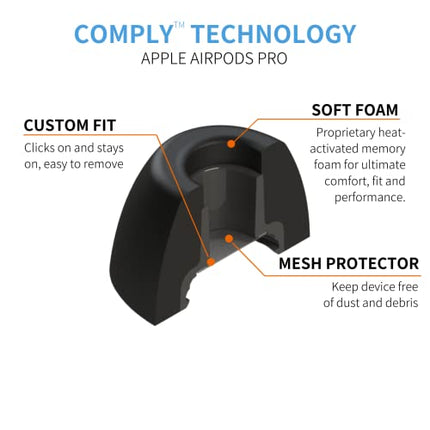 Buy COMPLY Foam Ear Tips for Apple AirPods Pro Generation 1 & 2, Ultimate Comfort| Unshakeable Fit| Medium, 3 Pairs India