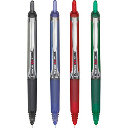 PILOT Precise V5 RT Refillable & Retractable Liquid Ink Rolling Ball Pens, Extra Fine Point (0.5mm) Black/Blue/Red/Green Inks, 4-Pack (26055) in India