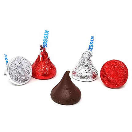 CrazyOutlet HERSHEY'S KISSES Milk Chocolate Candy, Red Silver Foil Wrap, Bulk Pack 5 Pounds
