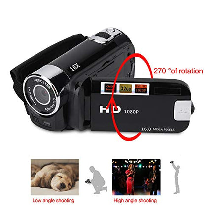 Buy Eboxer Video Camcorder Handycam HD 1080P 16MP 270 Degree Rotation LCD Screen 16X Digital Zoom in India