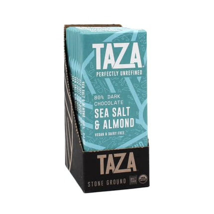 Buy Taza Chocolate Organic Amaze Bar 80% Stone Ground, Sea Salt Almond, 2.5 Ounce (10 Count), Vegan India