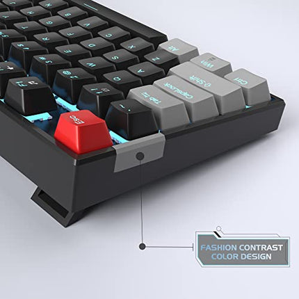 Buy MageGee 75% Mechanical Gaming Keyboard with Red Switch, LED Blue Backlit Keyboard, 87 Keys Compact Layout in India.