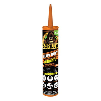 Gorilla Heavy Duty Ultimate Construction Adhesive, 9 Ounce Cartridge, White, (Pack of 1)