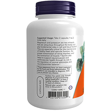Buy NOW Supplements, Magnesium & Potassium Aspartate with Taurine, Heart Health*, 120 Veg Capsules in India India