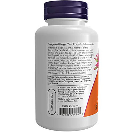 Buy NOW Supplements, Inositol 500 mg, Healthy Membrane Function*, Cellular Health*, 100 Veg Capsules India